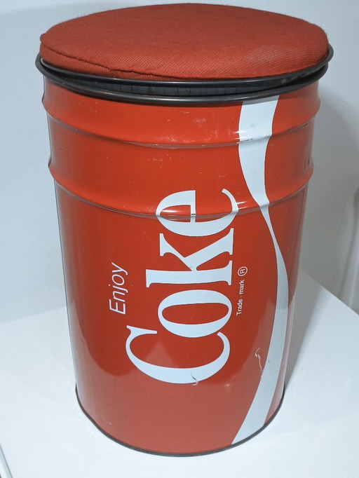Sgabello a botte originale Coca Cola Italia anni '80