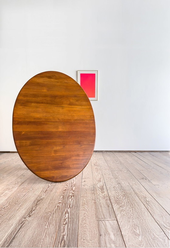 Image 1 of Large Mid Century Modern Danish Oval Dining Table in Teakwood