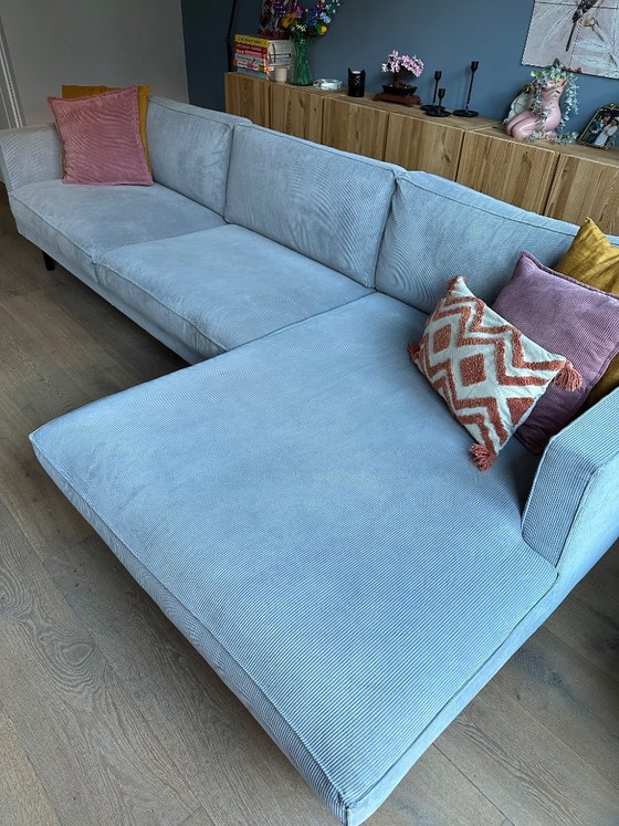 Image 1 of Divano angolare di Sidde Mads in tessuto a coste grigio chiaro, 300 cm