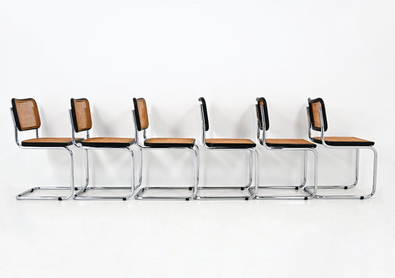 Image 1 of Eetkamerstoelen stijl B32 van Marcel Breuer, set van 6