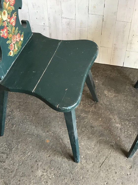 Vintage Wooden Side Chairs, 1920s, Set of 3 (photo 5 of 9)