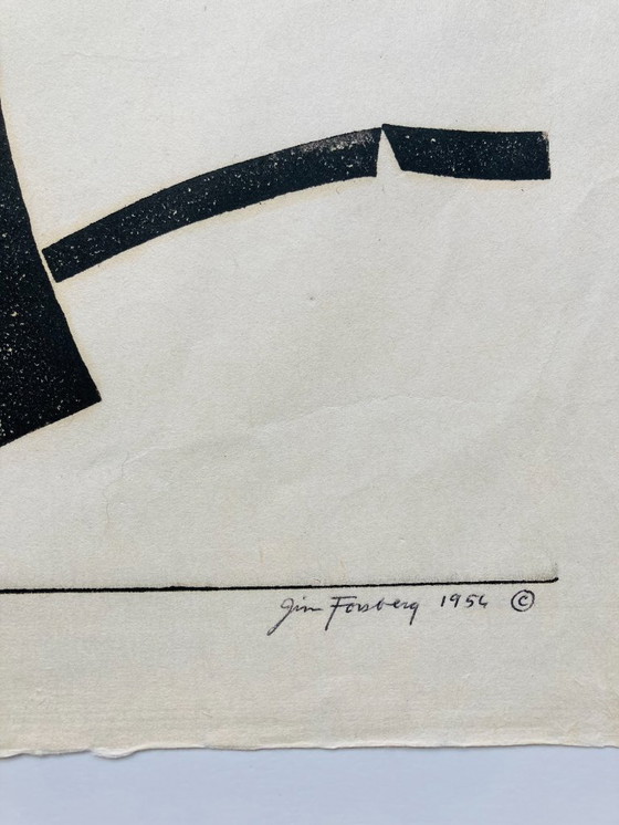 Image 1 of James Forsberg - Vintage Houtdruk - Tempel - Jaren 50