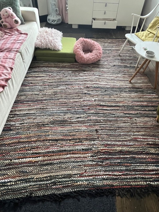 Large Hand Knotted Leather Carpet