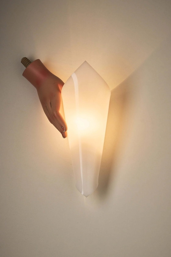 Set of 2 Open Cone Wall Lamps in White Plexiglas by Hanns Hoffmann-Lederer, Germany, 1950s, Wall lights (photo 9 of 9)