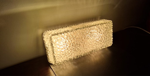 Rectangular ceiling lamp/wall lamp of cut glass, 1960s