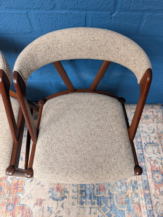 4x Chaises Design Vintage, Henning Kjærnulf, Années 60 – Chaises de salle à manger, Wool (photo 13 of 18)