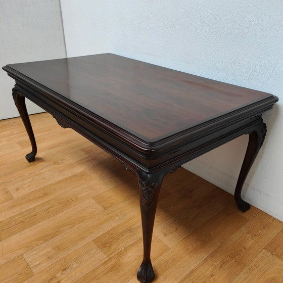 Image 1 of Vintage Chippendale country dining table extendable dining table