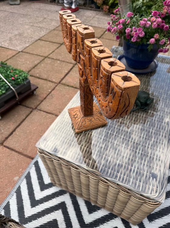Hermosa menorá tallada en madera – Objetos decorativos, Wood (photo 6 of 8)