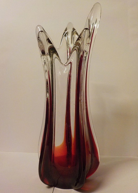 Image 1 of vintage glazen vaas jaren 60