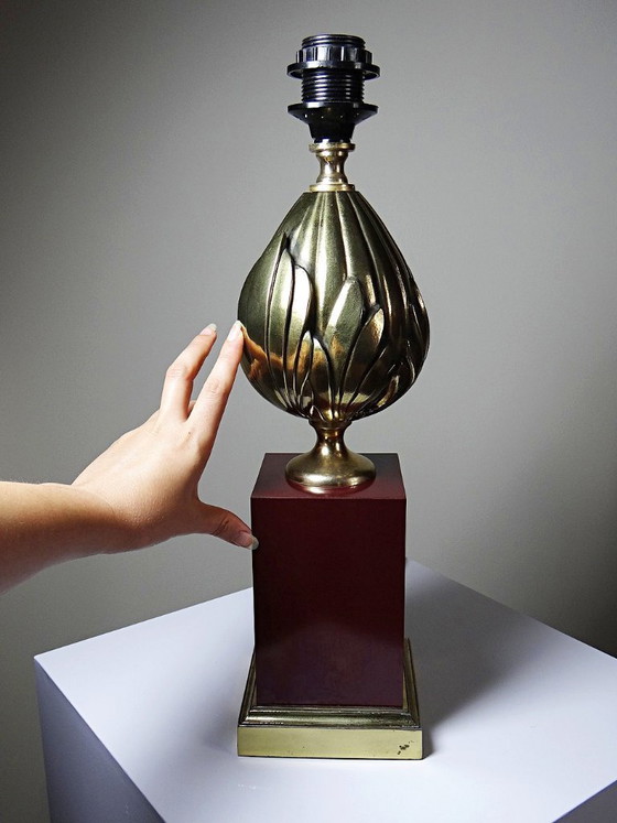 Large Vintage Le Dauphin Vérone Brass Table Lamp, 1970s (photo 4 of 15)