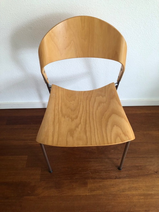 Image 1 of 6x krijn Hamelink Cadiz Plywood dutch design stoelen