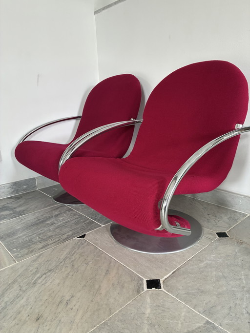 Sillones del sistema 123 de Verner Panton para Fritz Hansen