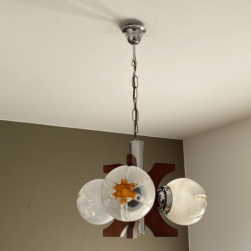 Mazzega chandelier. 1970. Murano glass. Italy.