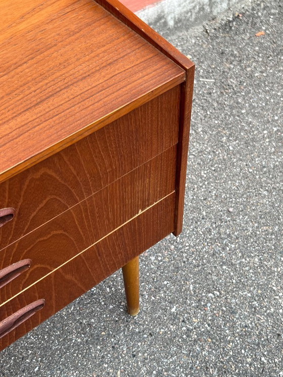 Image 1 of Cassettiera/comodino vintage danese in teak, stile moderno di metà secolo, anni '60.