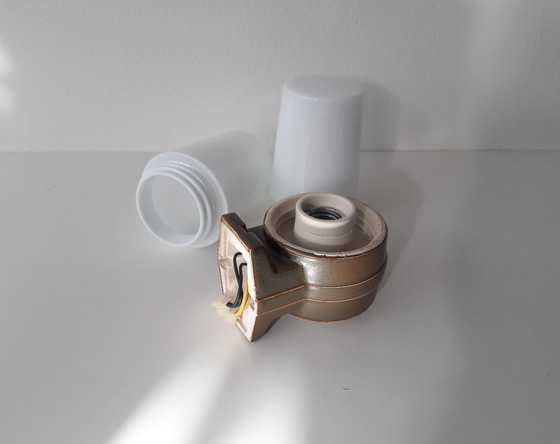 Image 1 of Porseleinen vintage wandlamp van Ifö Electric met 2 lichtpunten, groene jaren 60 lamp  ontworpen door Sigvard Bernadotte