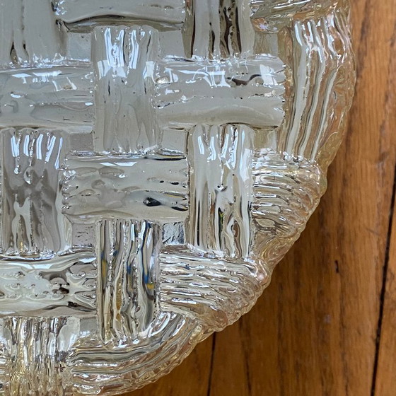 Image 1 of Vintage glass wall sconce, round ceiling light, 20 cm