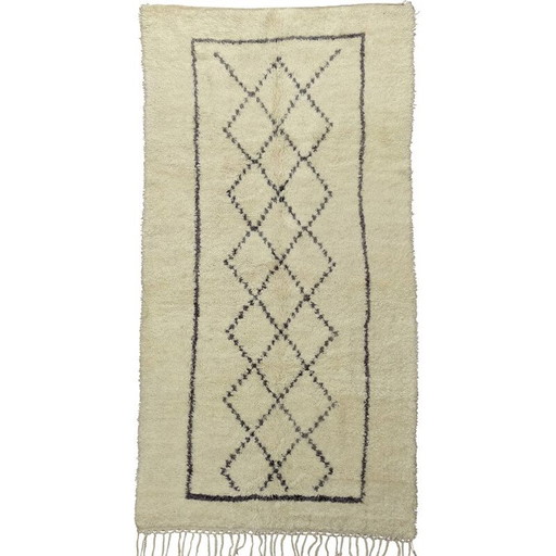 Alfombra bereber vintage de lana natural, Marruecos
