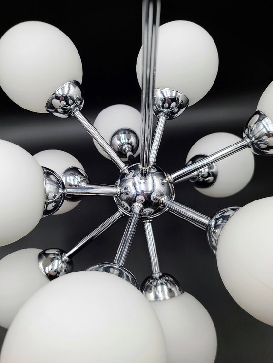 Image 1 of Lampadario Sputnik con 12 globi - cromato anni '70