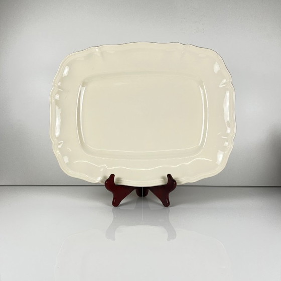 Image 1 of Large rectangular Sarreguemines cream dish, early 20th century