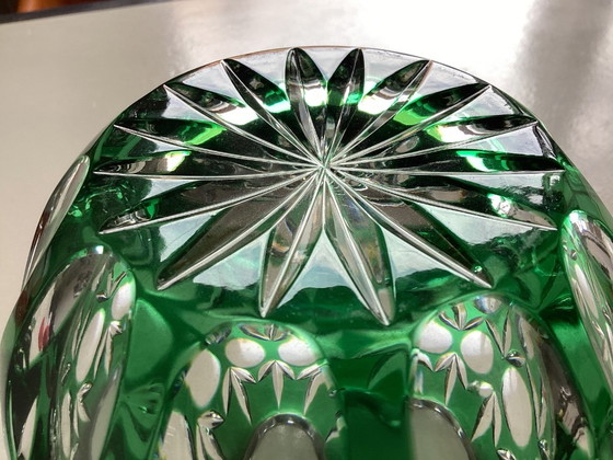 Nachtmann Green Cut Spherical Vase – Glass (photo 6 of 6)
