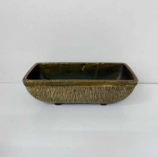 Vintage Green Ceramic Flower Pot, 1970s