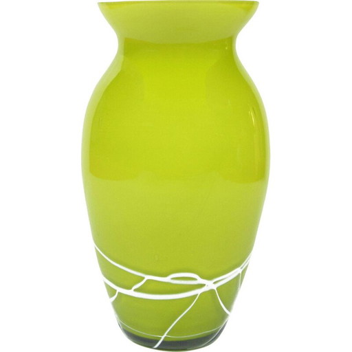 Vase vintage en verre de Farbglashutte Lauscha Thuringia, Allemagne 1970