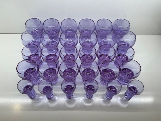 Image 1 of Complete service 30 kameleonglazen Sergio Asti voor Arnolfo di Cambio Glass