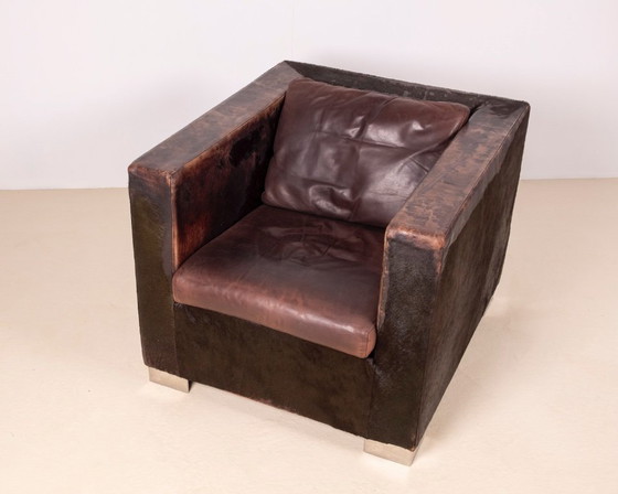 Image 1 of Rodolfo Dordoni Suitcase Armchair in Pony Leather, 1997 Minotti