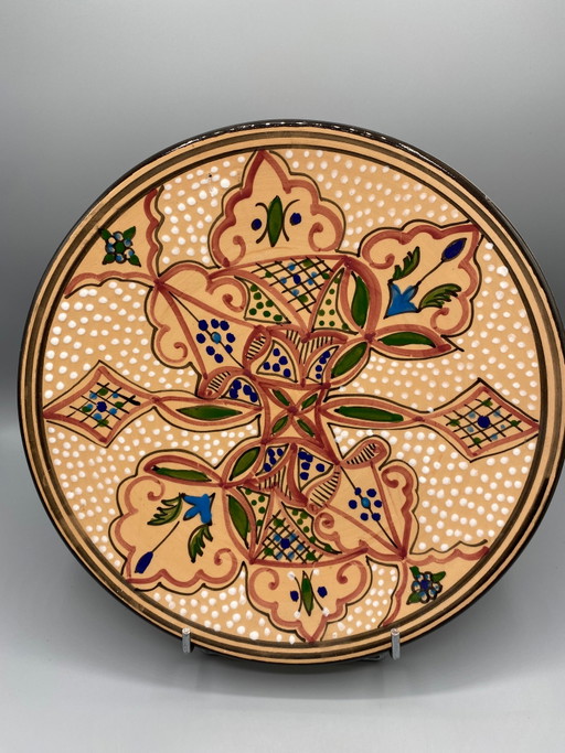 Grande piatto tunisino dipinto a mano, Kerkennah Pottery – servies, Ceramic