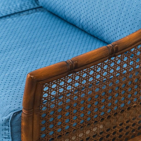 Image 1 of DIVANO D'EPOCA A 2 POSTI IN BAMBOO E CINGHIALE DI VIENNA, 1960, MODERNO ANTICO