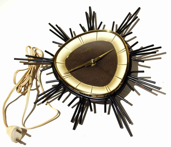 Image 1 of Plato Clock - Curved Glass Window - MCM - 230 Volt