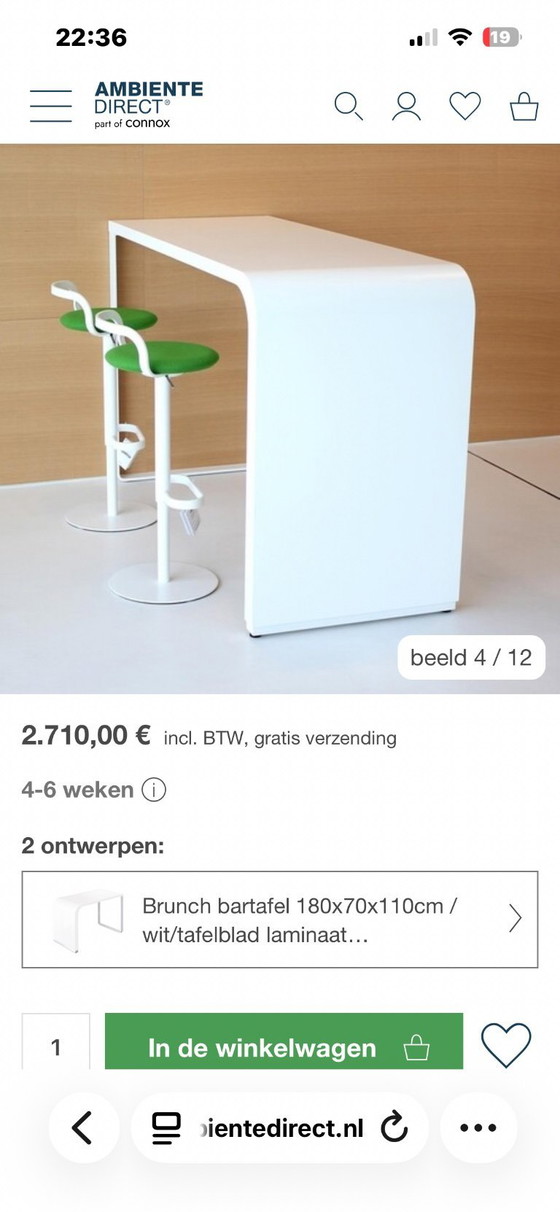 Image 1 of Lapalma brunch bar table (140x70x110cm)
