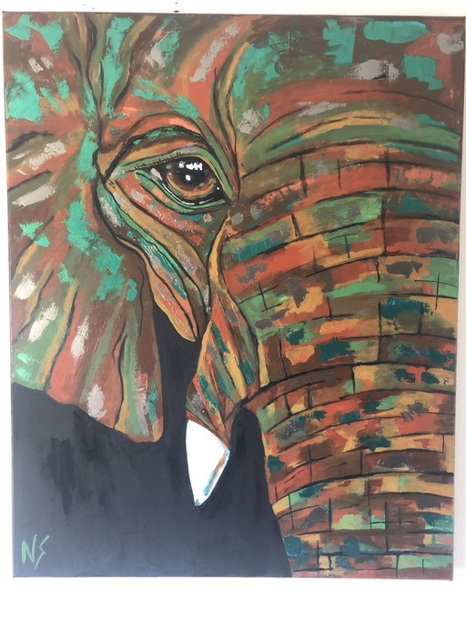 Elefante metallico 100 x 80 cm