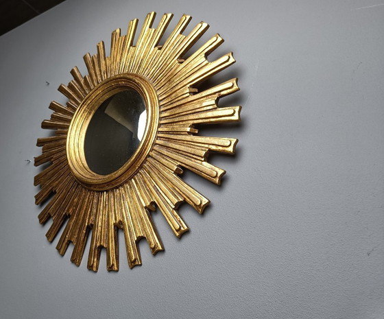 Image 1 of Vintage sunburst spiegel, jaren 1960