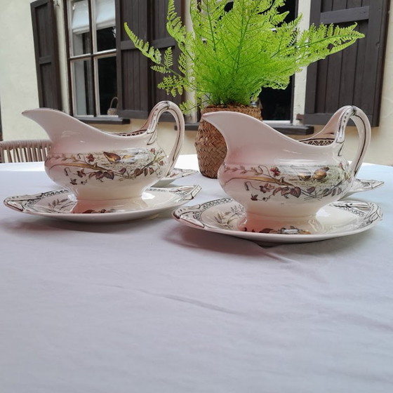 Antique Victorian Sauce Boat Set (4 Pieces). Brown-Westhead, Moore&Co. – Crockery, Ceramic (photo 4 of 13)