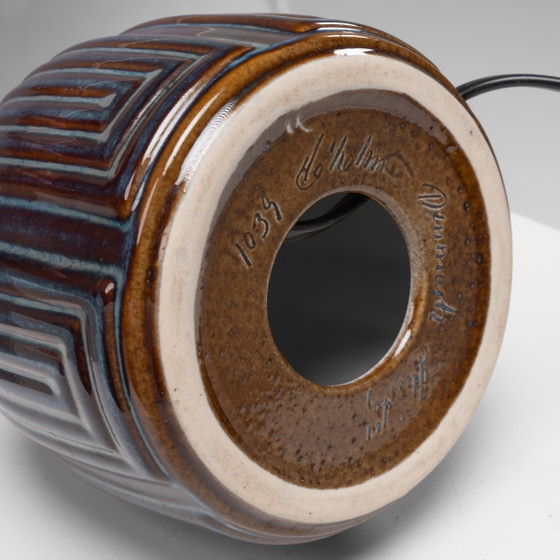 Lampada da tavolo in ceramica Modello 1039 di Søholm Stoneware, Danimarca, anni '60, Lampade da tavolo, Nero (foto 8 di 8)