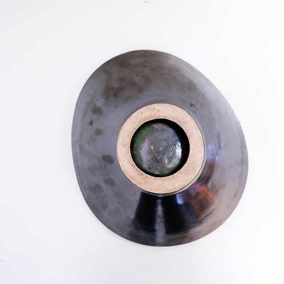 Image 1 of Decoratieve schalen of vintage sieradenbakjes van grijs geglazuurd keramiek.