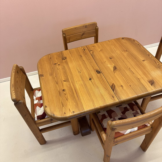 Image 1 of Table de salle à manger extensible en pin des années 1970