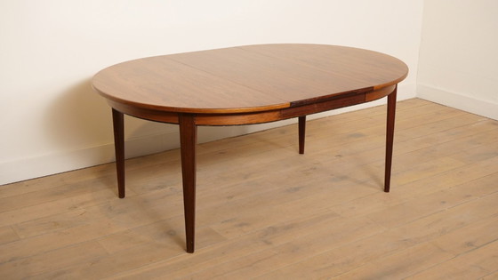 Image 1 of Vintage Round Dining Table Omann Jun Rosewood ExtendableVintage Round Dining Table Omann Jun Rosewood ExtendableVintage Round