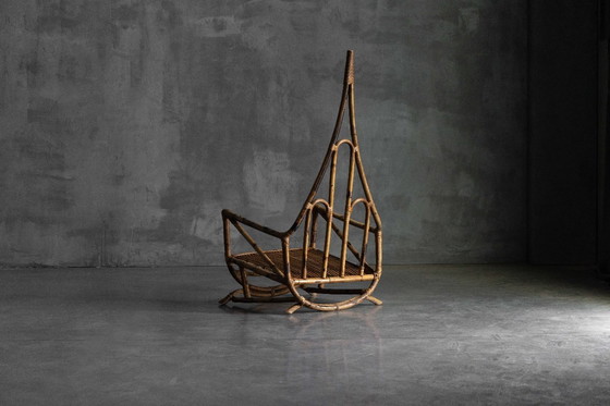 Image 1 of Sculpturale bamboe lounge stoelen, Italië, 1960