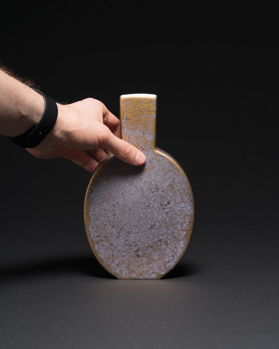 Image 1 of Ensemble en porcelaine allemande Helmut Drexler Rosenthal GOLDFEUER : vase duo et bol