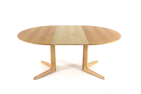 Image 1 of Danish oak round 2x extendable dining table dining table vintage