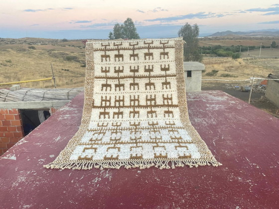 Tappeto berbero marocchino crema e cammello 250x200 cm – motivi geometrici – Tappeti, Lana, Cotone, Bohemian (photo 10 of 10)