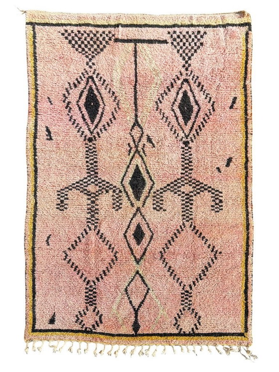 Image 1 of Modern Marokkaans handgemaakt wollen vloerkleed – Roze Berber vloerkleed 200x320 cm