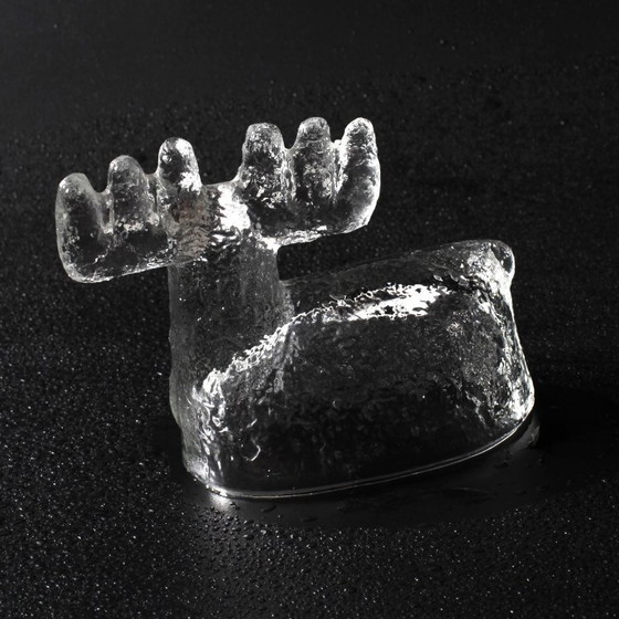 Image 1 of Vintage Pressed Glass Deer Figurine: Pavel Panek Design, Czech Bohemia