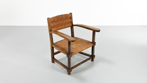 Coppia di poltrone francesi a cavatappi, Francia, anni '40