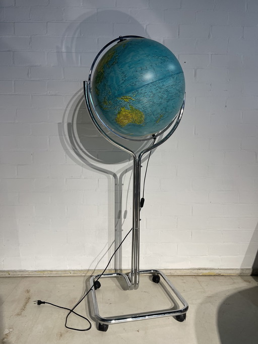 Vintage Globe on Chrome Stand - Geoscope,