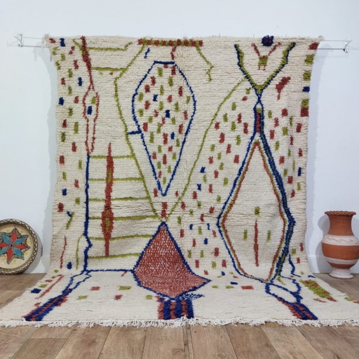 Tapis d'Azilal Authentique œuvre d'art fabriquée à la main dans les montagnes de l'Atlas