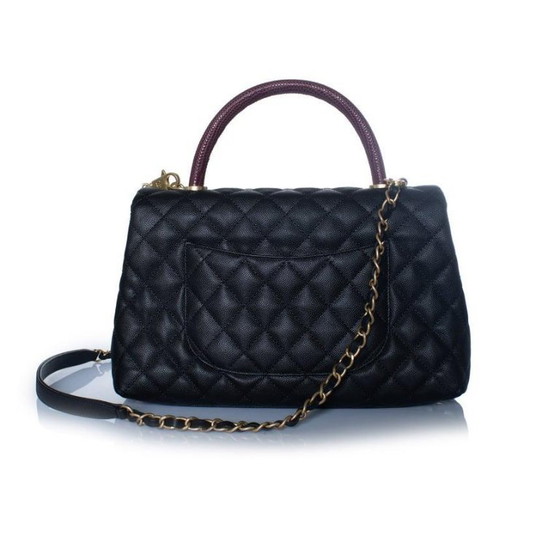 Image 1 of Chanel, coco top handle bag in black caviar leather