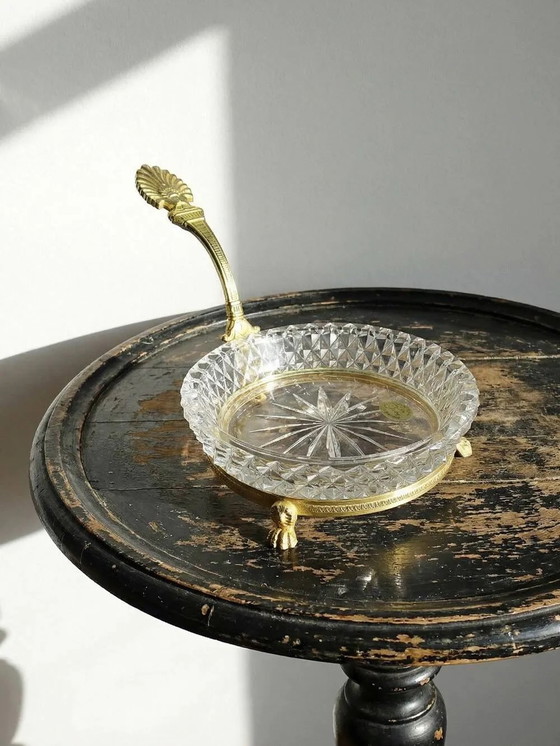 Sèvres crystal catch-all dish, L.Seiler creation, antique gilded mount, Bowls, Bronze, Gold (photo 2 of 11)
